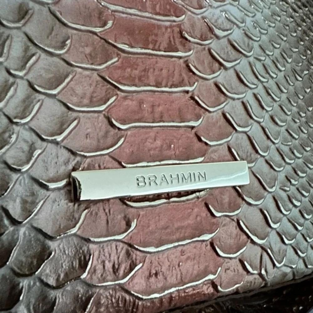 NWT‎ BRAHMIN DUXBURY SATCHEL CROC-EMBOSSED LEATHER SHOULDER BAG